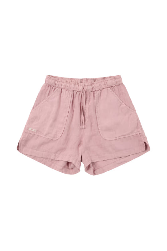 Women's Safari Linen Short - Faded Peony Pink - DUNE + SALT