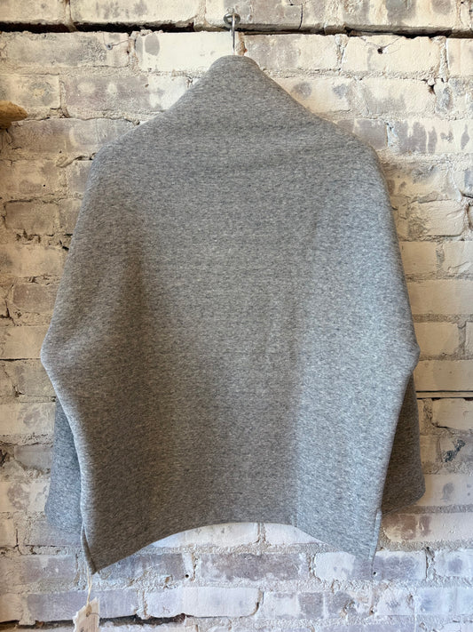 V::Room Cotton Tencel Brushed Fleece Oversized LS Turtleneck - Heather Charcoal Light Slate Gray