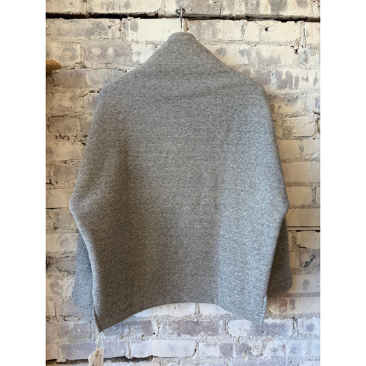 V::Room Cotton Tencel Brushed Fleece Oversized LS Turtleneck - Heather Charcoal Light Slate Gray