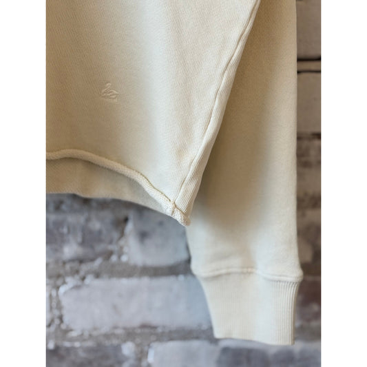 Retro Fleece Sweatshirt With Open Edge On Hem - Cashew - DUNE + SALT