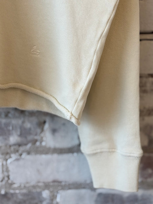 Retro Fleece Sweatshirt With Open Edge On Hem - Cashew - DUNE + SALT