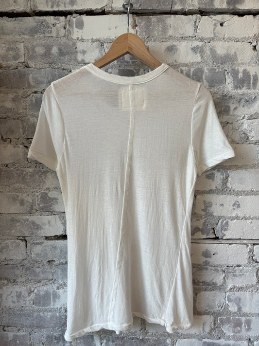 V::Room SS Hi-Soft Jersey 'Narrow Neck' Crew - White Gray
