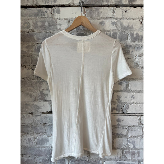 V::Room SS Hi-Soft Jersey 'Narrow Neck' Crew - White Gray