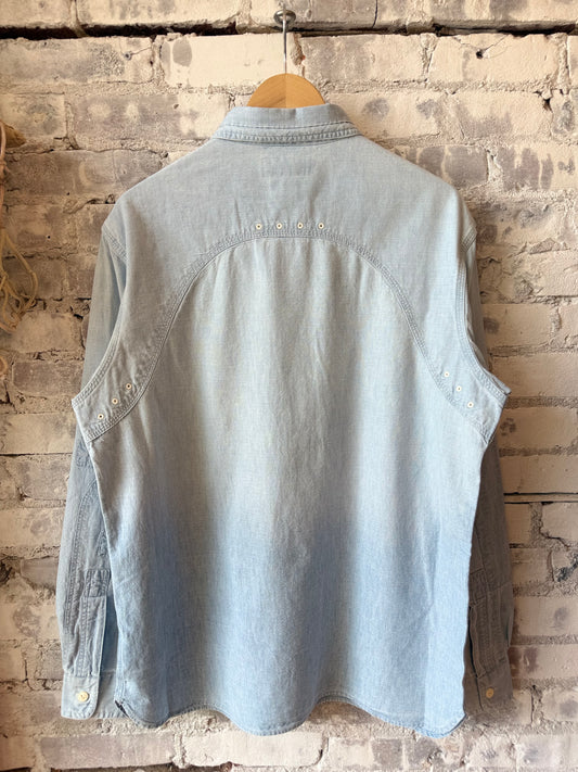Polo RL Chambray Compass Workshirt - Medium Indigo Gray