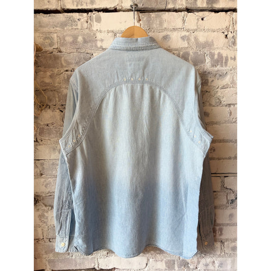 Polo RL Chambray Compass Workshirt - Medium Indigo Gray