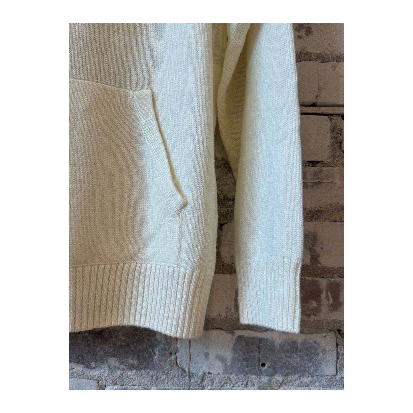 Merino Jersey Knit Loose Hoodie - Ivory - DUNE + SALT