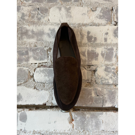 Women's Gio Loafer in espresso by Dear Frances, featuring sleek leather design and classic slip-on style.