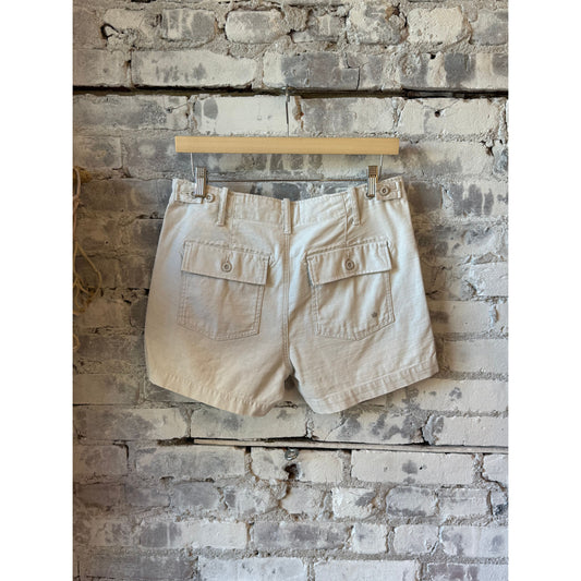 Women's G1 Canvas Surplus Short Shorts with rolled hem and distressed details, casual summer style.