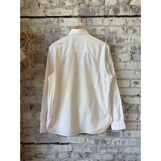 Classic Fit Sateen Workshirt - White - DUNE + SALT