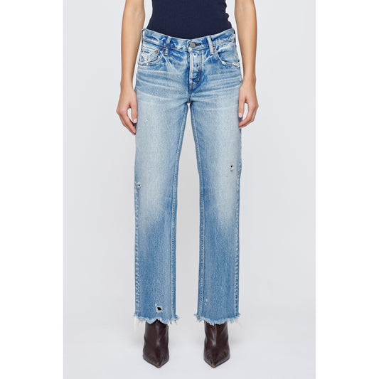 Moussy Mattapan Straight Low - Light Blue Light Gray