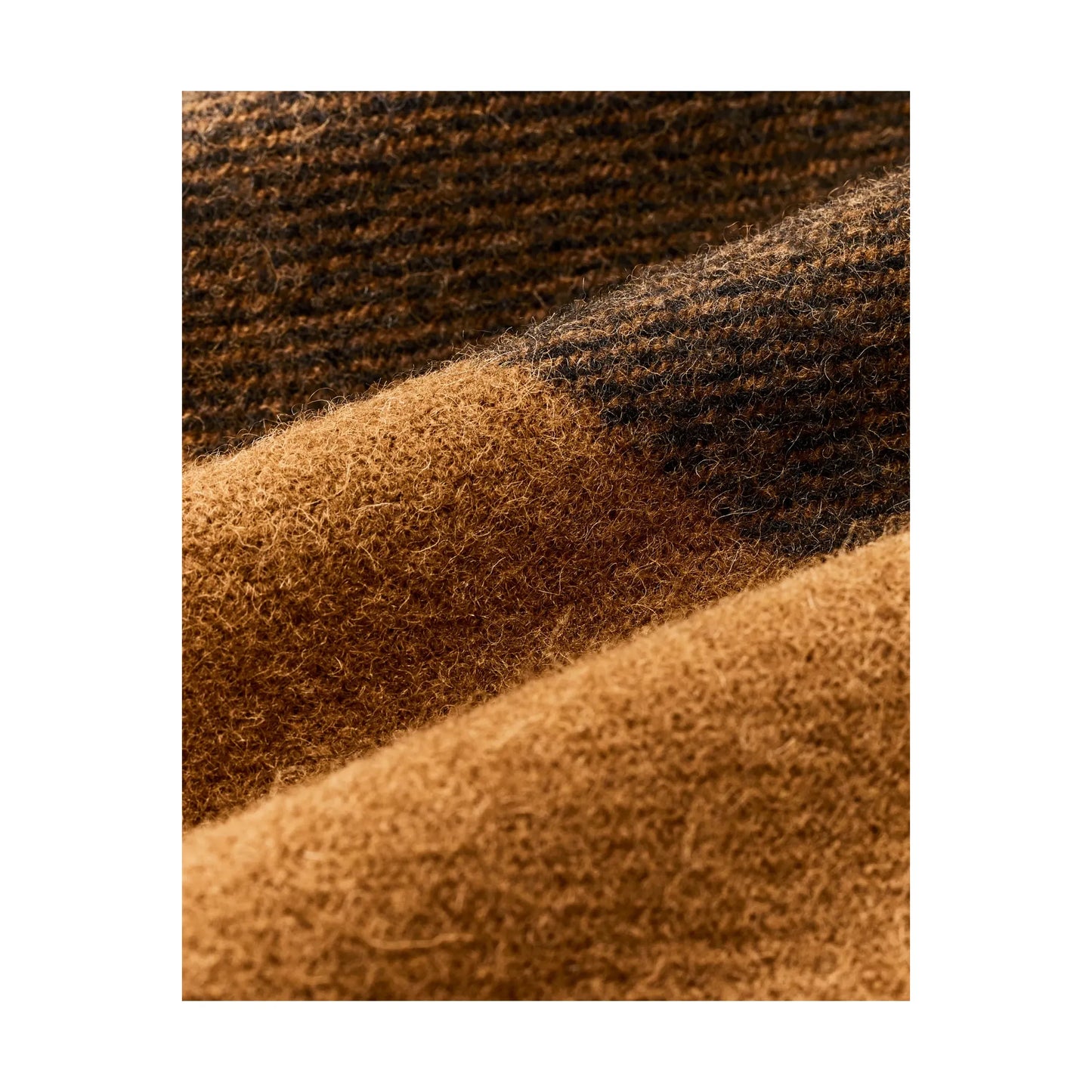 Women's Wool Long Cruiser Coat - Whiskey/Black Stripe - DUNE + SALT