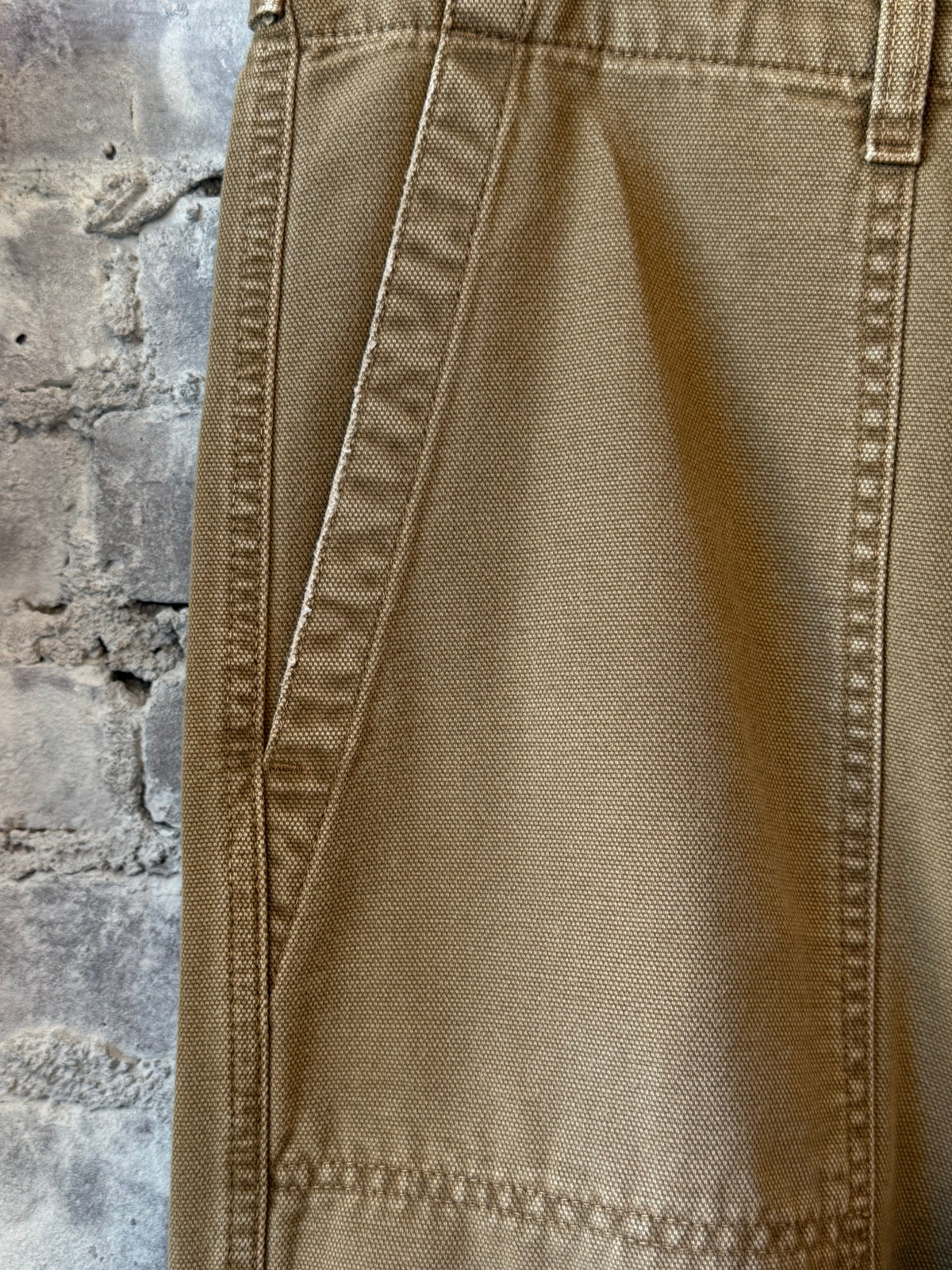Miner Fatigue Canvas Pants by Presidents in khaki, featuring durable fabric and classic cargo style for rugged workwear.