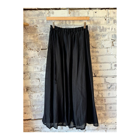 Crinkle Lyocell Long Skirt - Black - DUNE + SALT