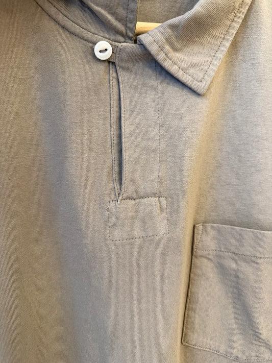 Classic Cotton Jersey Short Sleeve Polo Shirt - Faded Grain - DUNE + SALT