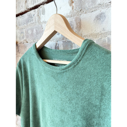 Organic Cotton Terry Semi Relaxed S/S Crewneck - Agave - DUNE + SALT