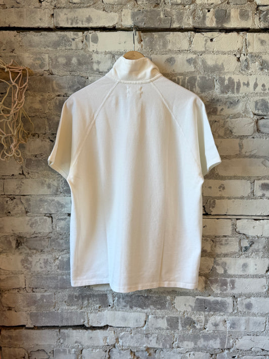 Kepani Raffy Pique Knit Polo Shirt - White Dark Gray