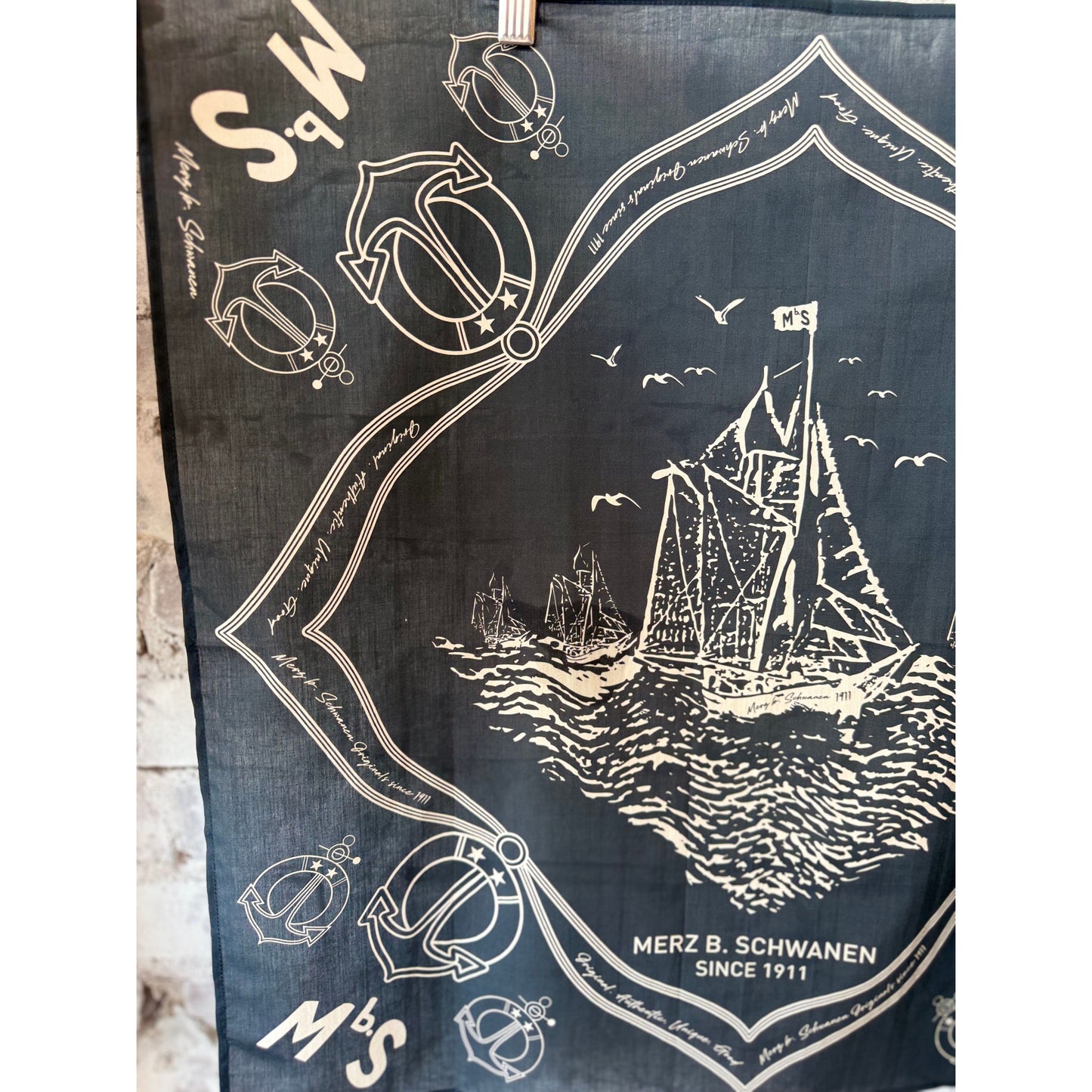 MbS Logo Lightweight Cotton Poplin Bandana - Charcoal - DUNE + SALT
