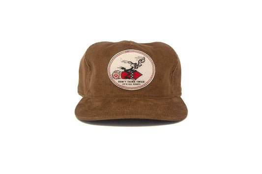 The Ampal Creative DON'T THINK TWICE CORD Snapback - Brown Dark Olive Green