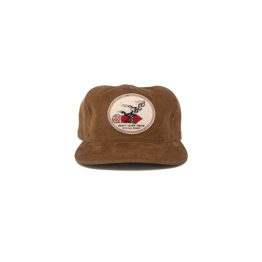 The Ampal Creative DON'T THINK TWICE CORD Snapback - Brown Dark Olive Green