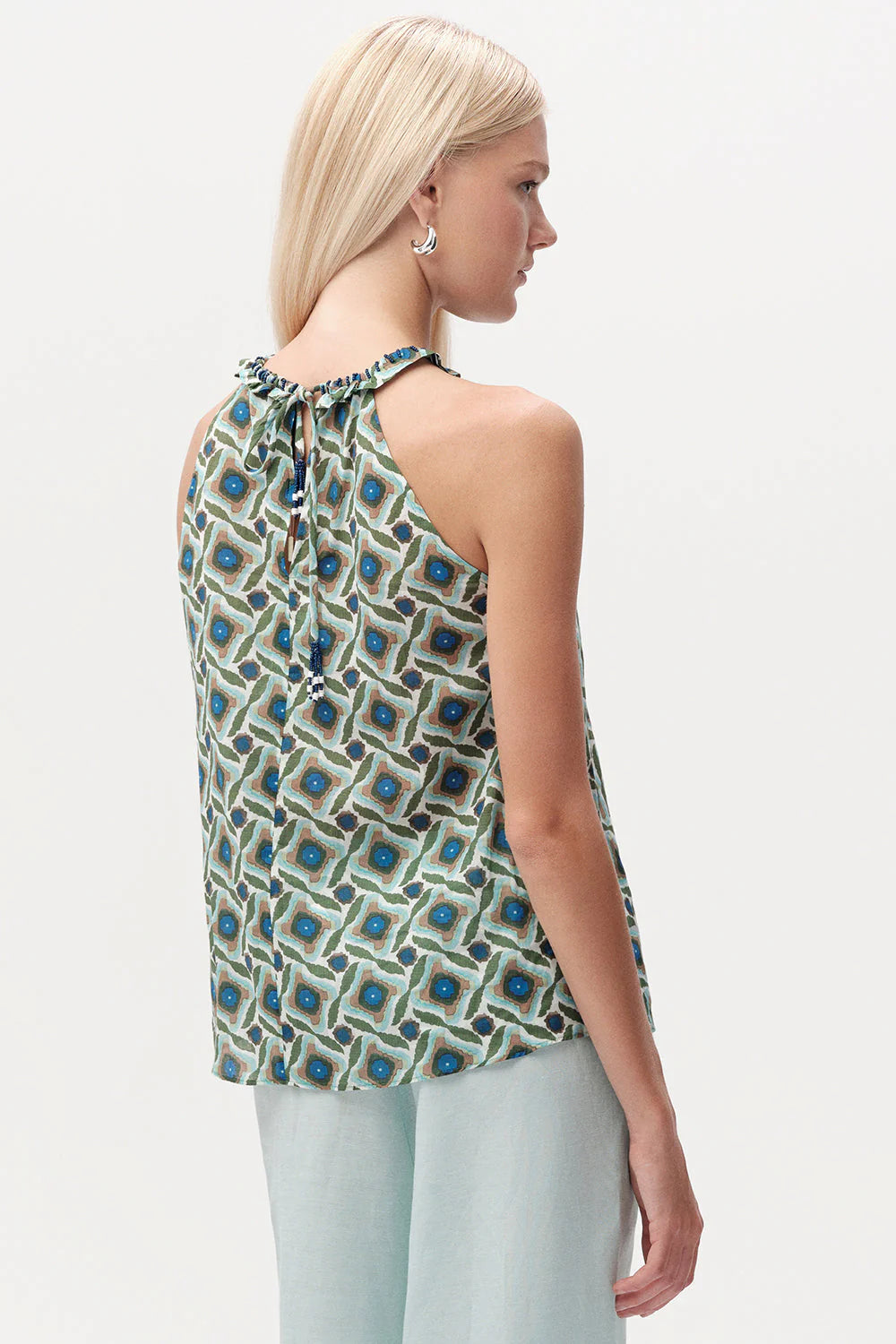 Exquise Grant Halter Neck Sleeveless Blouse - Multi Lavender