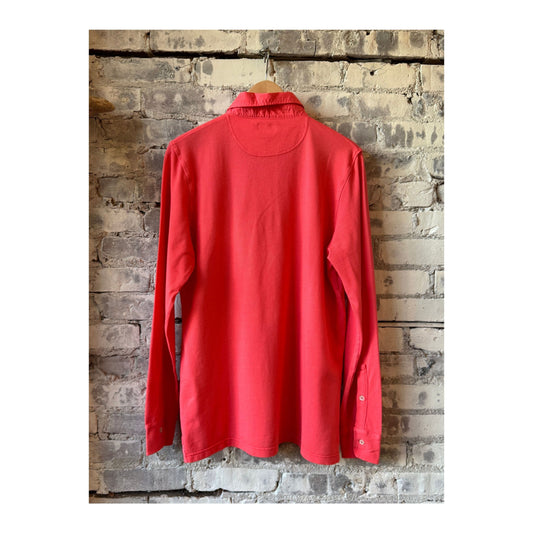 Cotton Piqué Rugby Polo - Faded Coral - DUNE + SALT