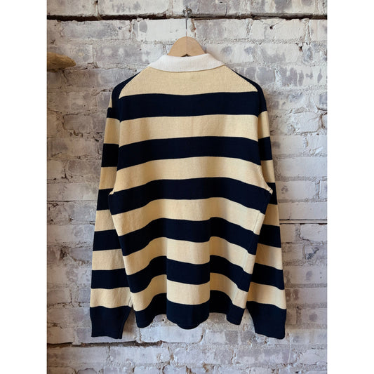 Cotton-Yarn Longsleeve Polo Shirt - Corda/Blue - DUNE + SALT