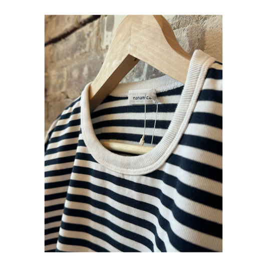COOLMAX Stripe Jersey L/S Tee - Navy/White - DUNE + SALT