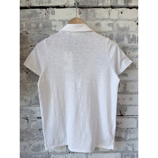 White women's Tunage Knit T-Shirt by Hartford Women's, showcasing a comfortable, casual fit with a soft knit fabric.