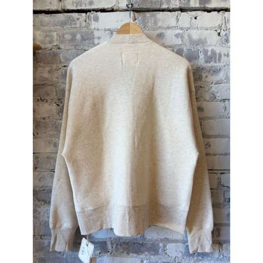 V::Room Cotton Tencel Brushed Fleece LS Cardigan - Oatmeal Gray