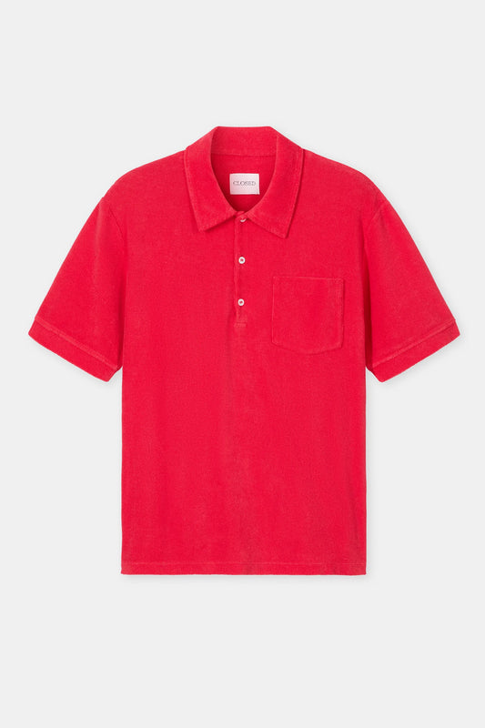 Closed Men's Short Sleeve Polo - Laser Red Firebrick