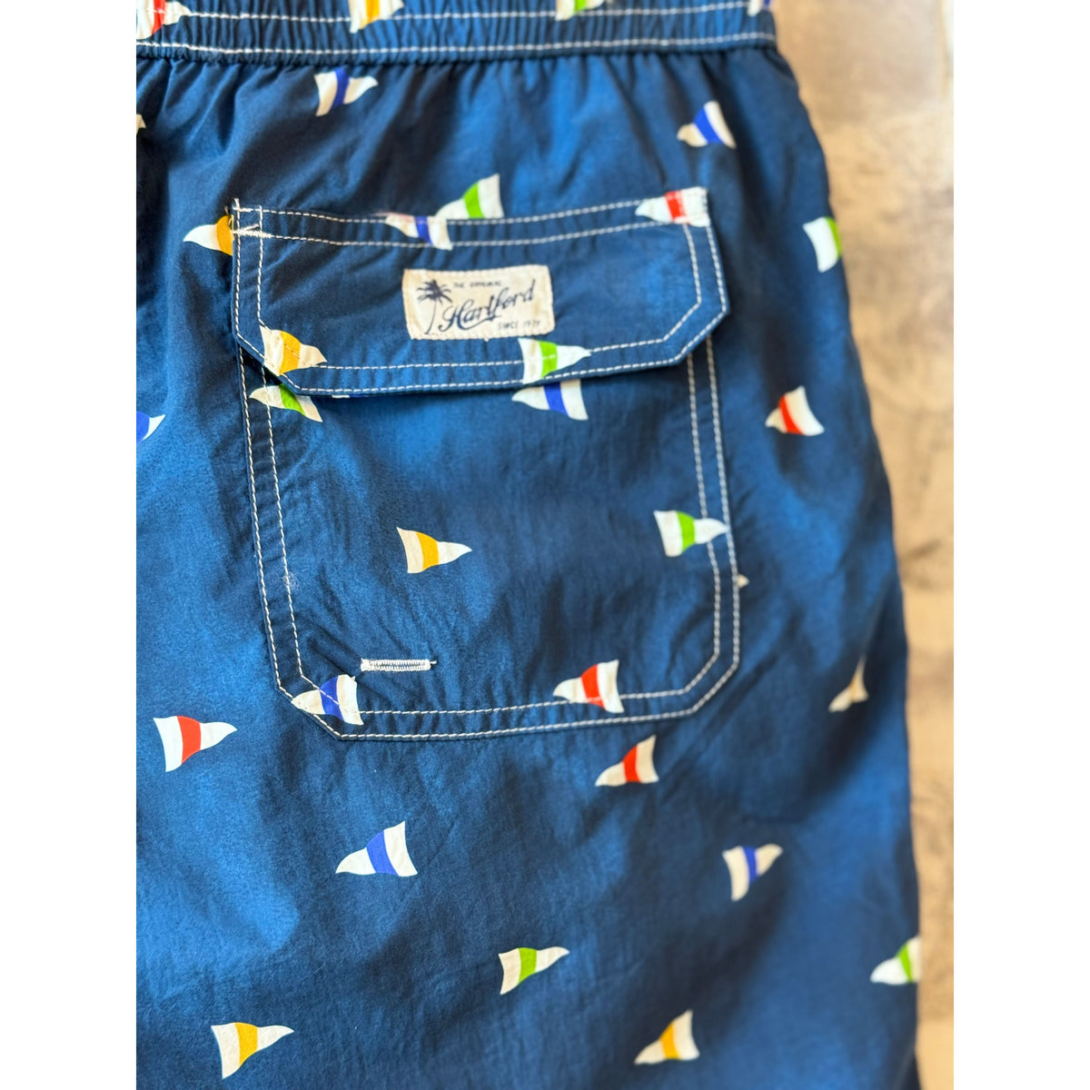 Hartford Men's "Burgee" Nylon Woven Swimshort - Indigo Dark Slate Blue