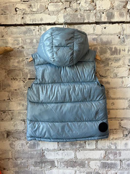 Save The Duck Liselotte Hooded Vest - Dolphin Blue Slate Gray