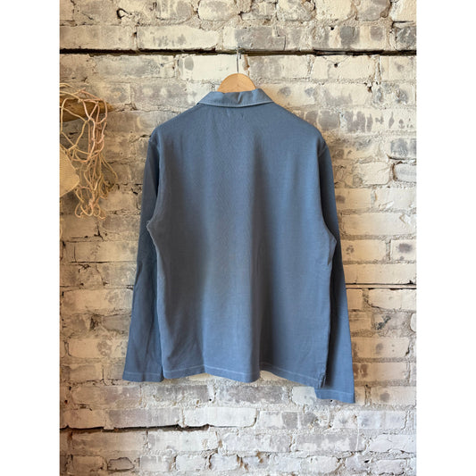 Light Fleece Rugby Knitted Polo - Denim - DUNE + SALT