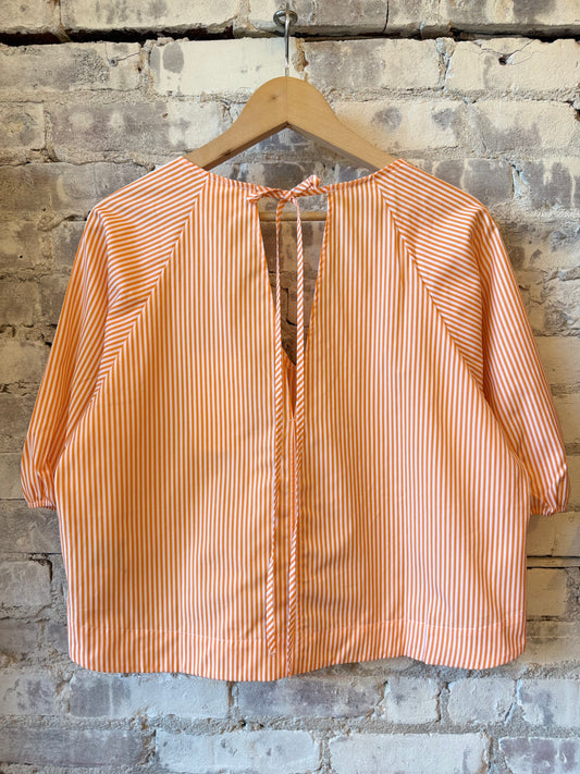 V-Neck Poplin Blouse – Spice Orange