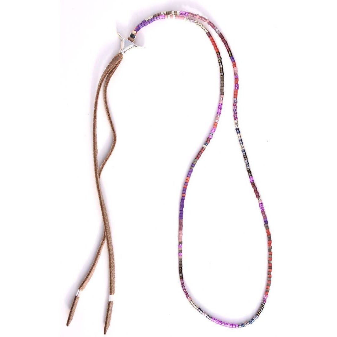 JRN1 Purple Glass Beaded Adjustable Necklace - DUNE + SALT