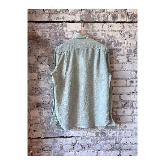 Paul Linen Chambray Shirt - Green - DUNE + SALT