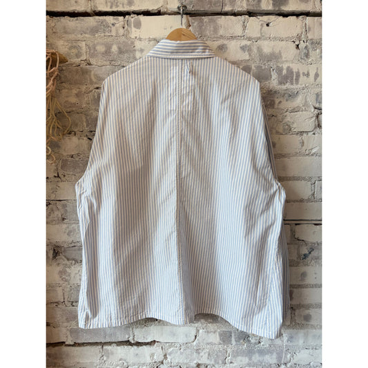 Men's blue Stripe Shirtalls by H-Unit, featuring a casual striped design and durable denim fabric for outdoor or everyday wear.