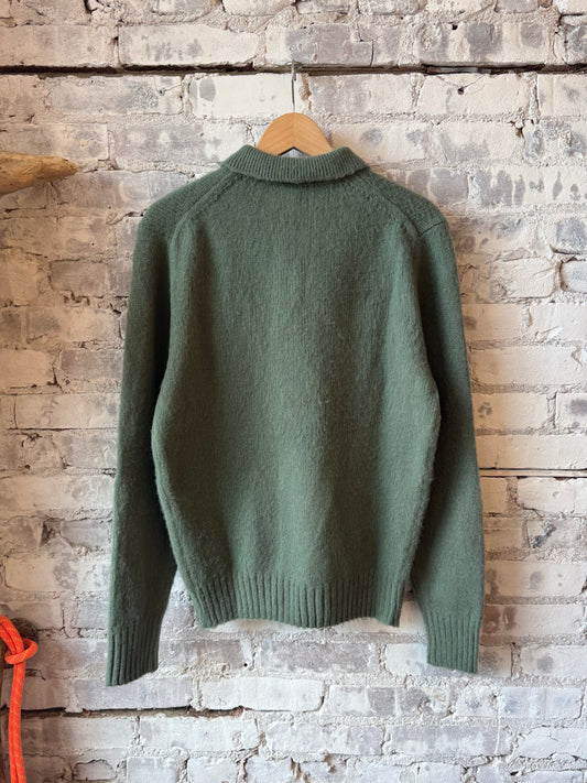 LS Knit Polo - Sage Green