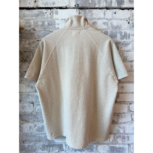 Kepani Raffy Pique Knit Polo Shirt - Oatmeal Gray