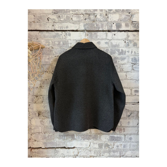 Double Faced Wool Shirt Jacket - Charcoal - DUNE + SALT