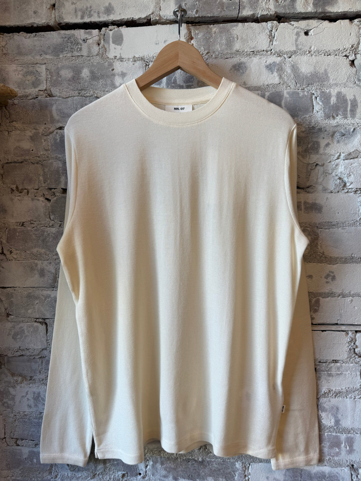 NN07 Clive Waffle Knit - Egg White Gray