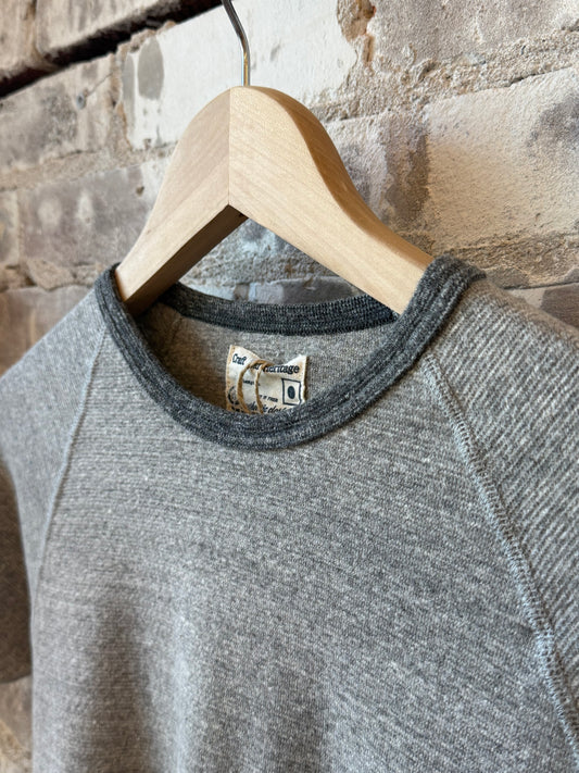 Men's Kepani Raffy Crew Neck SS Sweatshirt in light gray, showcasing a relaxed fit and soft fabric on a plain background.