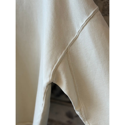 Retro Fleece Hoodie With Raw Hem - Cashew - DUNE + SALT