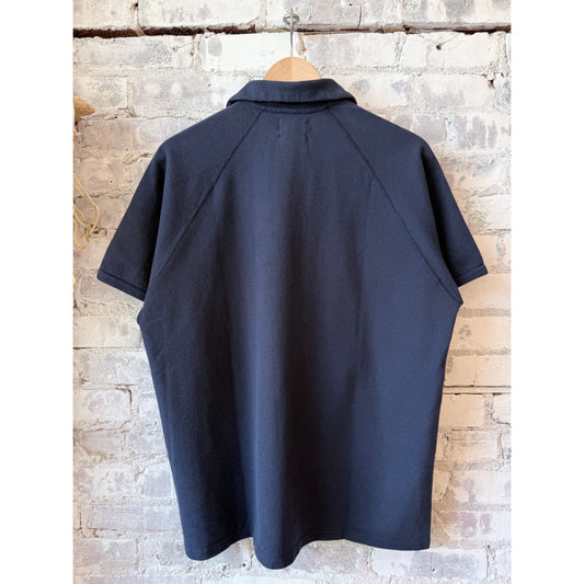 Kepani Raffy Pique Knit Polo Shirt - Navy Dark Slate Gray