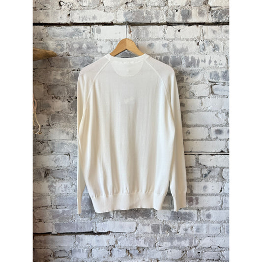 Cotton Crewneck Sweater - White - DUNE + SALT