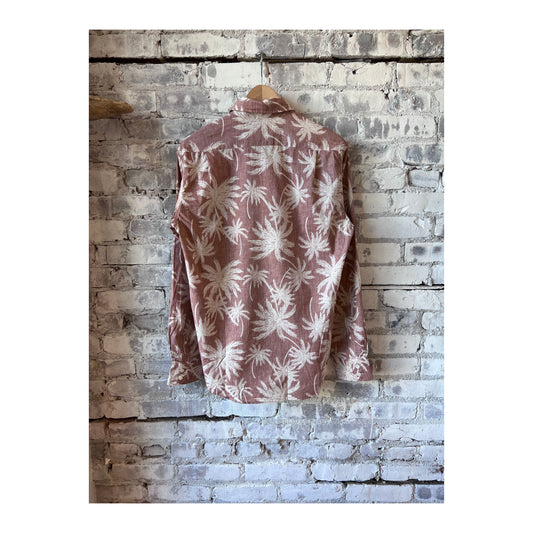 Paul Palm Tree Print Cotton Shirt - Rust - DUNE + SALT
