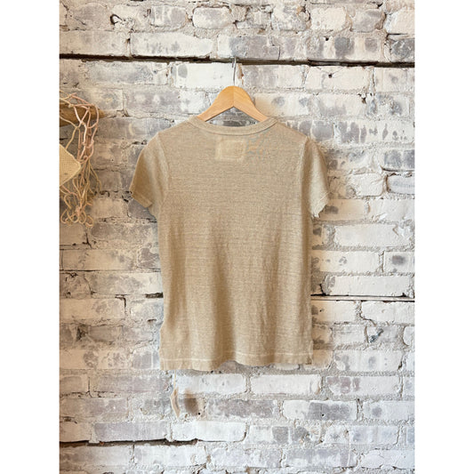 Hemp Pique SS Crew - Sand Khaki - DUNE + SALT