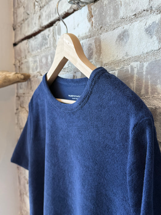 Organic Cotton Terry Semi Relaxed S/S Crewneck - Blue Moon - DUNE + SALT
