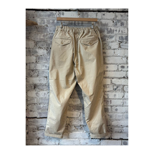 Cotton Chino Cloth Peg Top Pants - Beige - DUNE + SALT