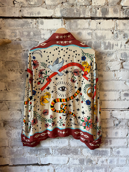 Hope For Flowers French Cuff Shirt - Curio Scarf Rosy Brown